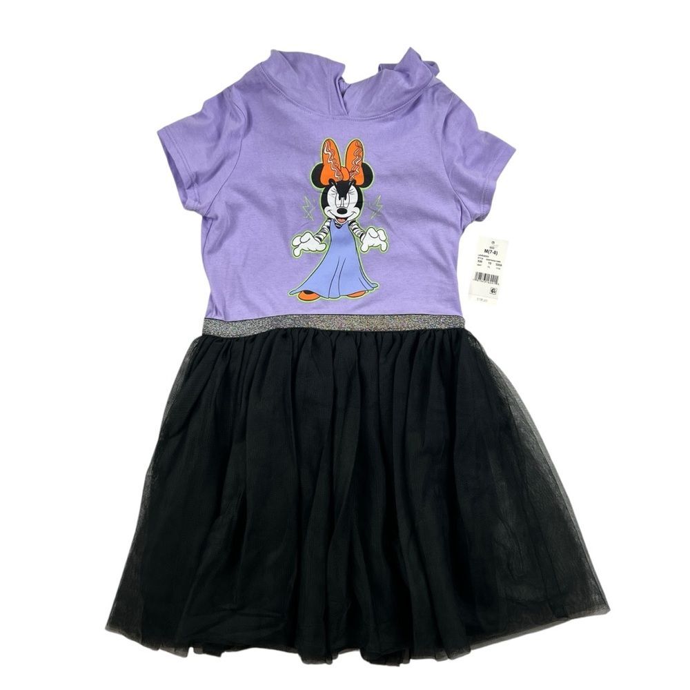 Disney Minnie Mouse Cosplay Halloween Tulle Dress Purple/Black Size Medium 7-8